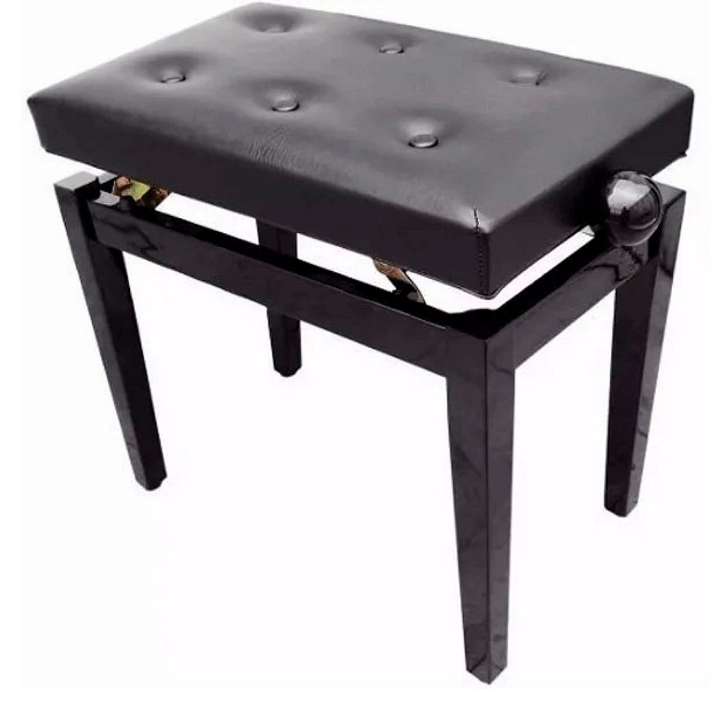 Banco Para Piano Saty BP80 Preto - Com Regulagem de Altura