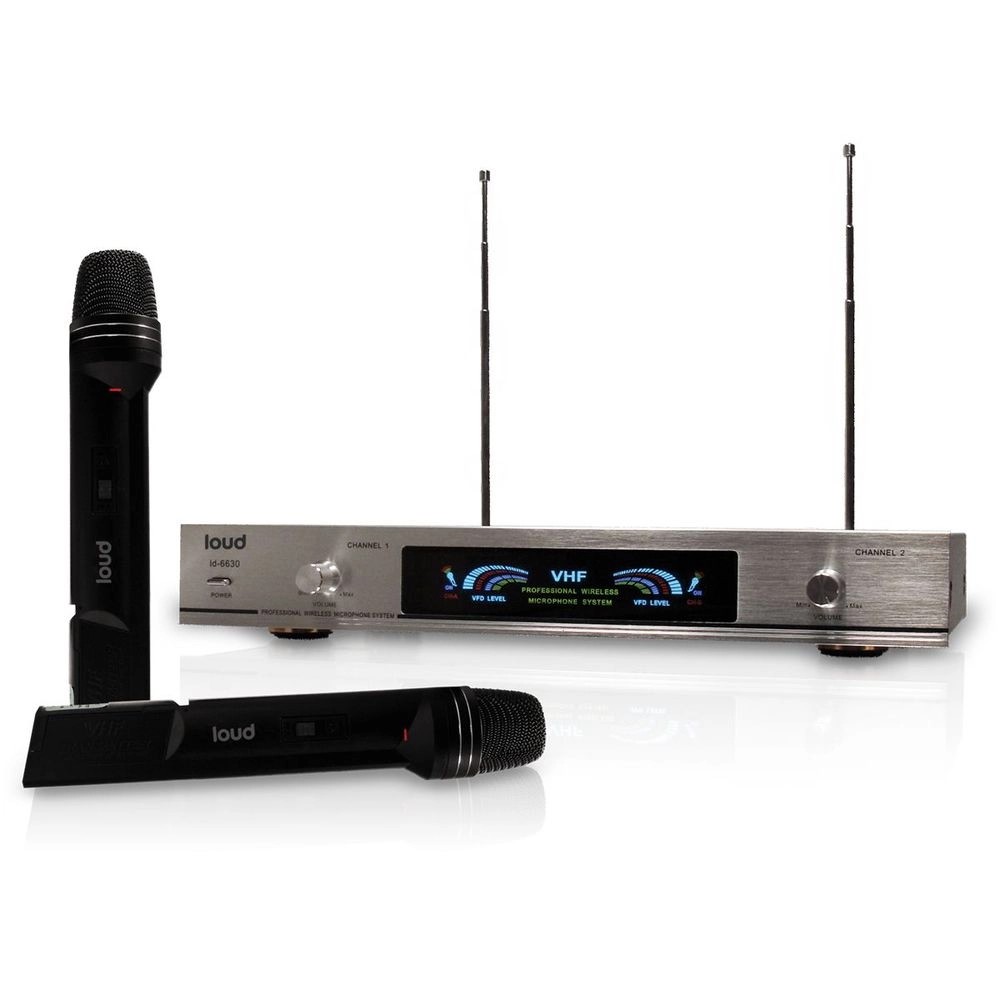 Microfones Sem Fio Duplo De Mão Vhf Até 30 Metros Ld-6630 Loud