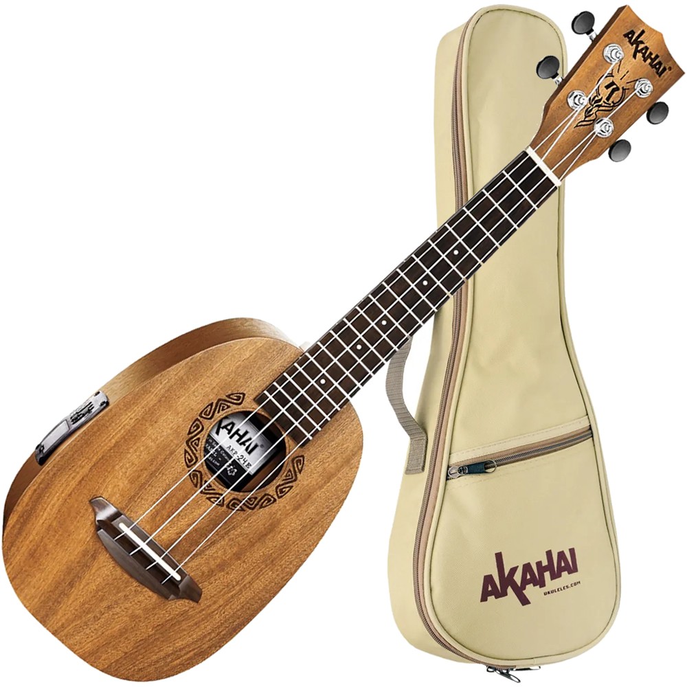 Ukulele Akahai Ronsani AKP-24E Concerto Elétrico Pineapple Natural