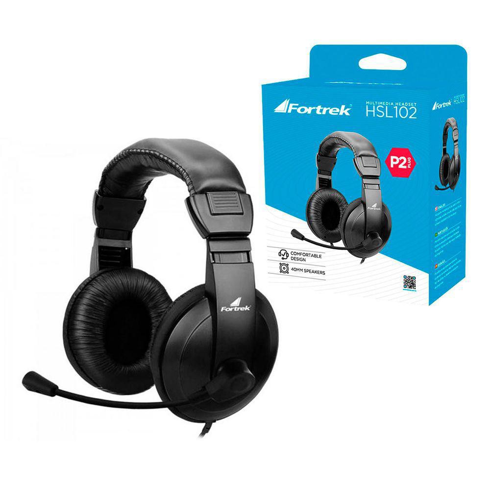 Fone Headset Hsl-102, C/Microfone, P2 3.5Mm, Preto - Fortrek