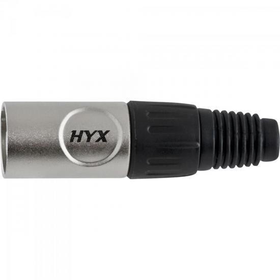 Conector XLR Macho 3 Pólos Niquelado HX009M HYX - PCT / 2