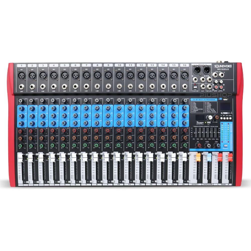 Mesa de Som Analógica Soundvoice MS162 EUX USB 16 Canais
