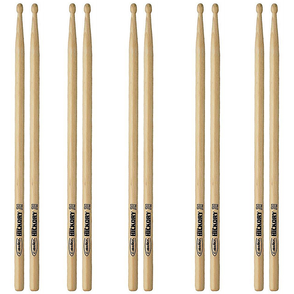 5 Pares de Baquetas C.Ibanez 7ADRH Dragon Hickory Madeira 7A