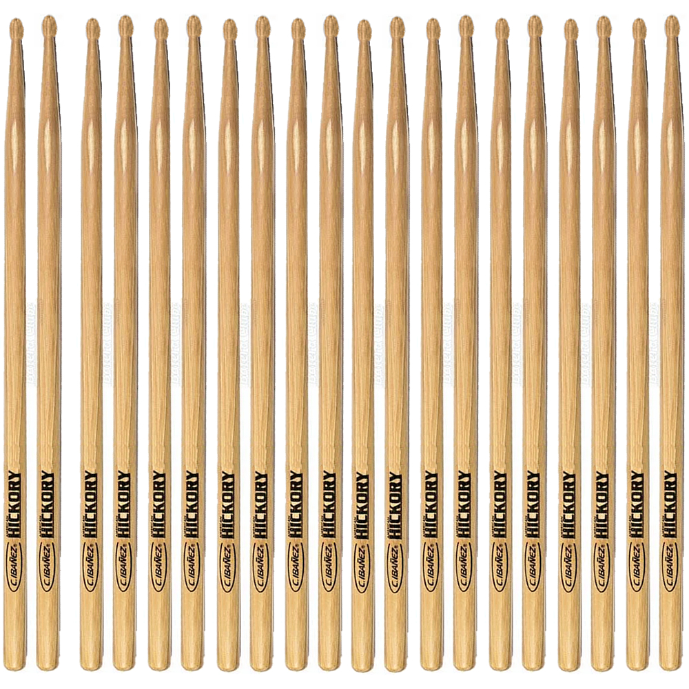10 Pares de Baquetas C.Ibanez 7BDRH Dragon Hickory Ponta Madeira 7B
