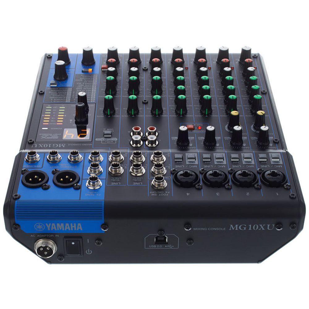 Mesa de Som Analógica Mixer Yamaha MG10XU 10 Canais 110V Preta