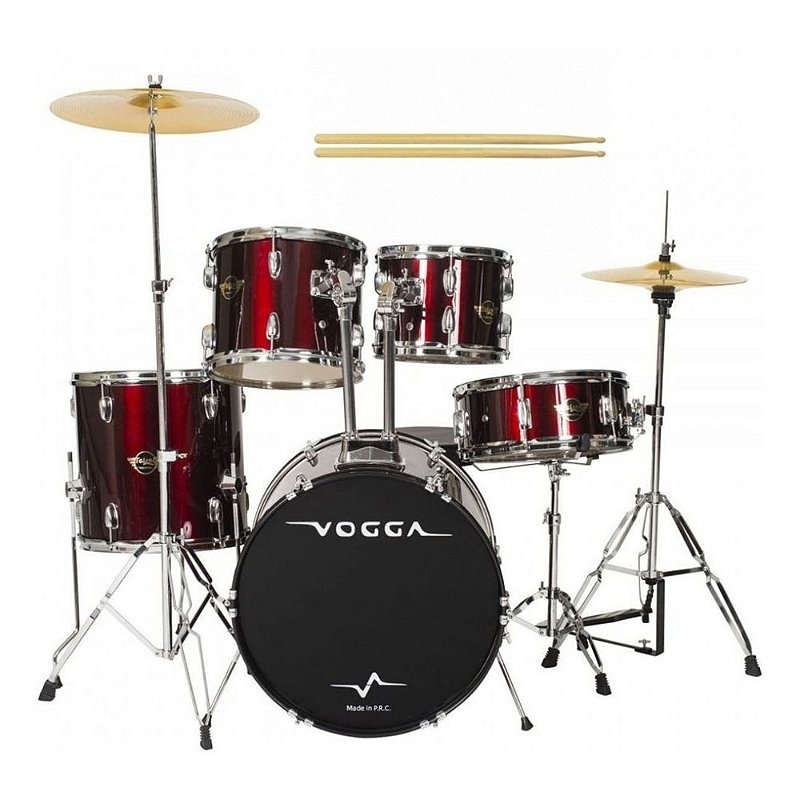 Bateria Acústica Vogga Talent Vpd 922 Wr Com Banco E Bumbo De 22