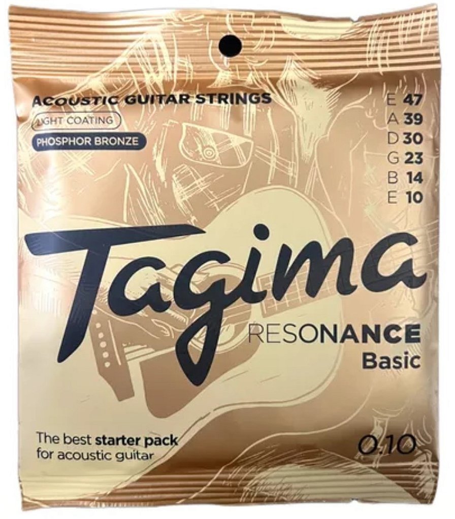 Encordoamento Tagima Para Violão Aço Phosphor Resonance Basic 0.10