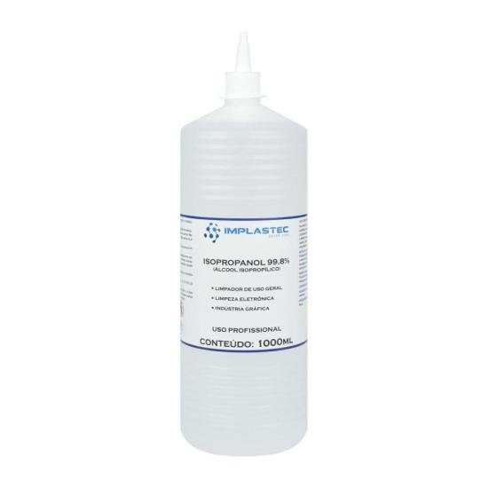 Álcool Isopropilíco 99,8% 1000ML Isopropilico Transparente Implastec