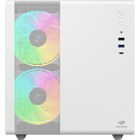 Gabinete Gamer C3Tech Aquarius MT-G710 Sem Fans Branco