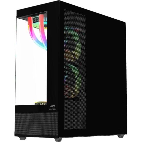 Gabinete Gamer C3Tech Aquarius MT-G850 Sem Fans Preto