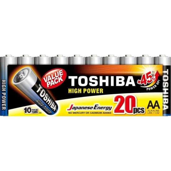 Pilha Alcalina AA 1,5V LR6GCP (C/20 Pilhas) Toshiba