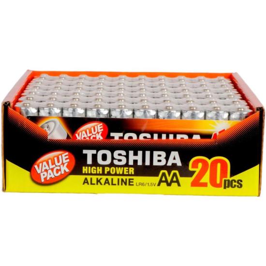 Pilha Alcalina AA 1,5V LR6GCP (C/20 Pilhas) Toshiba