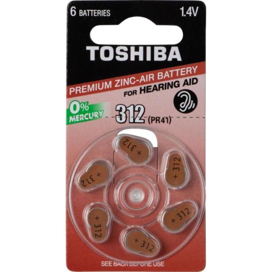 Pilha Auditiva PR41 312 (C/6 Pilhas) Toshiba