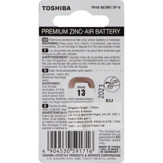 Pilha Auditiva PR48 13 (C/6 Pilhas) Toshiba