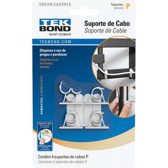 Suporte Adesivo de Cabos Organizador Tam. P Tekbond