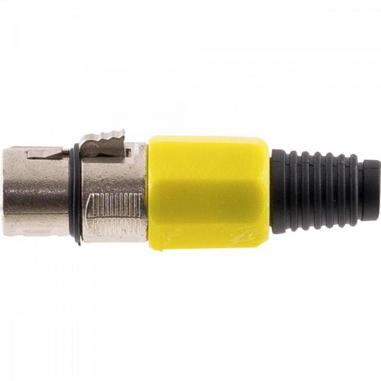 Conector Cannon XLR Fêmea JCCN0008 Plástico Amarelo Storm - PCT / 5