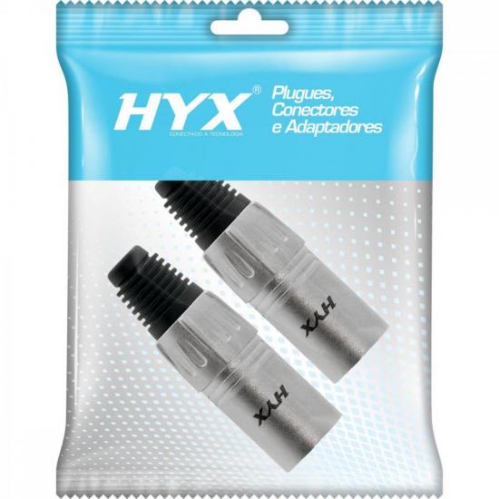 Conector XLR Macho 3 Pólos Niquelado HX001M HYX - PCT / 2