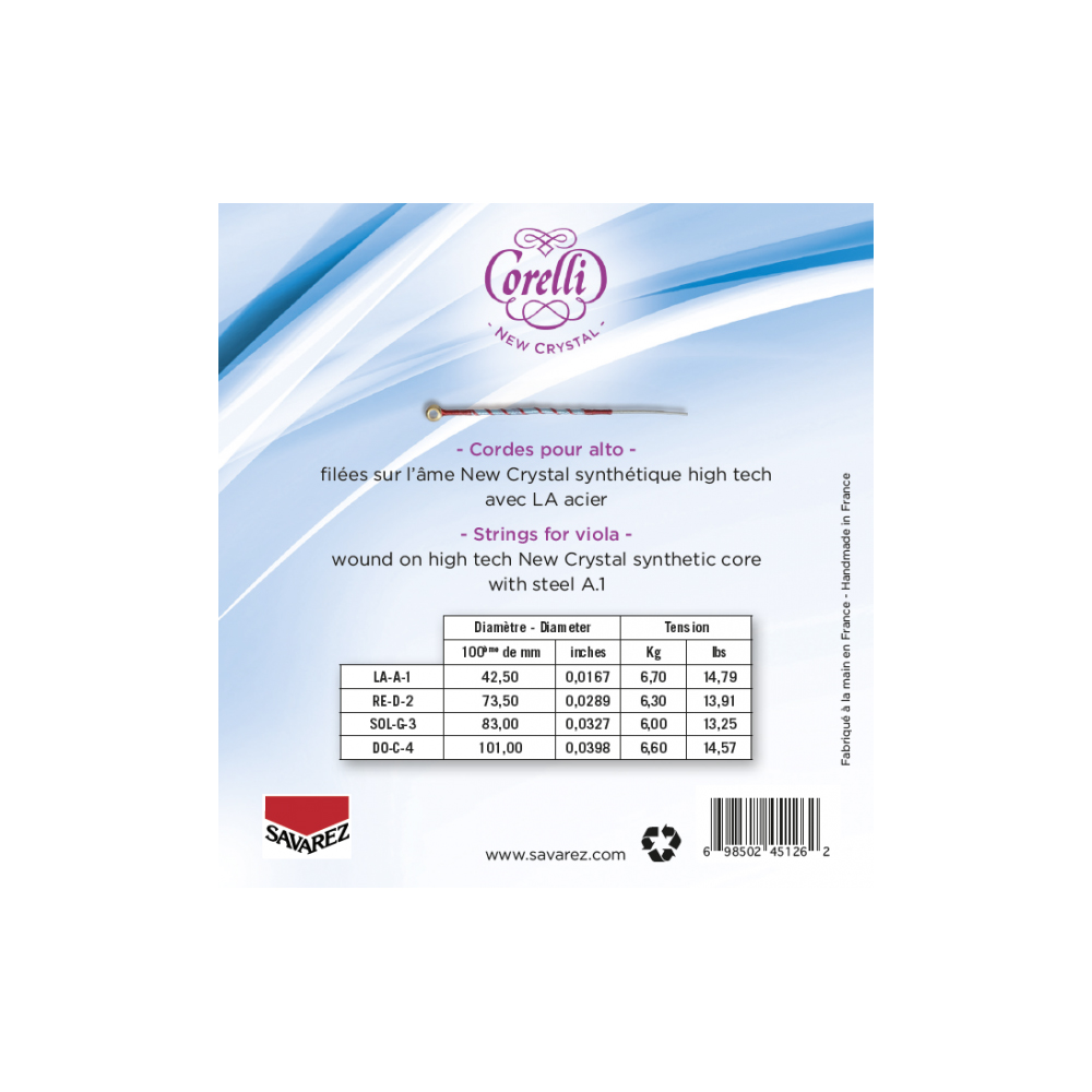 Encordoamento Viola Savarez Corelli New Cristal 730MB