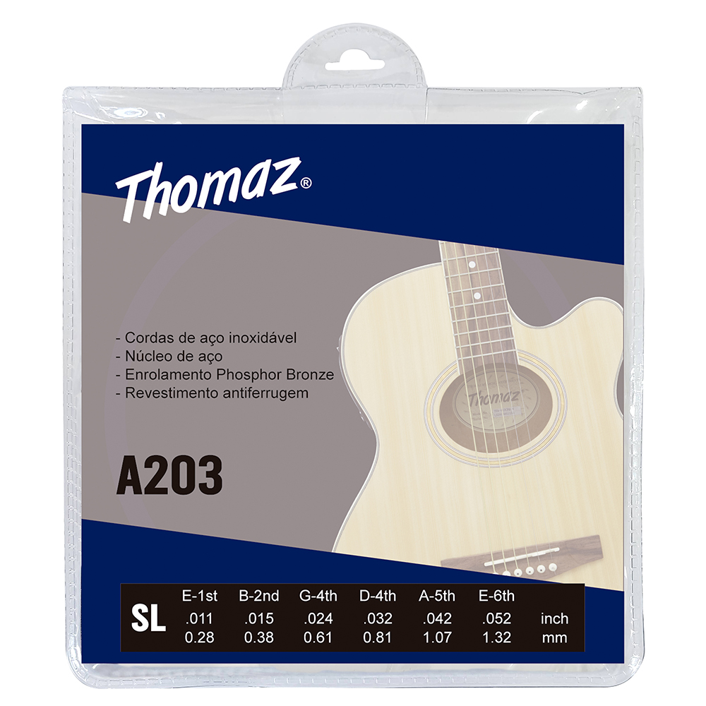 Encordoamento Violão Aço 011 Phosphor Bronze 203sl Thomaz