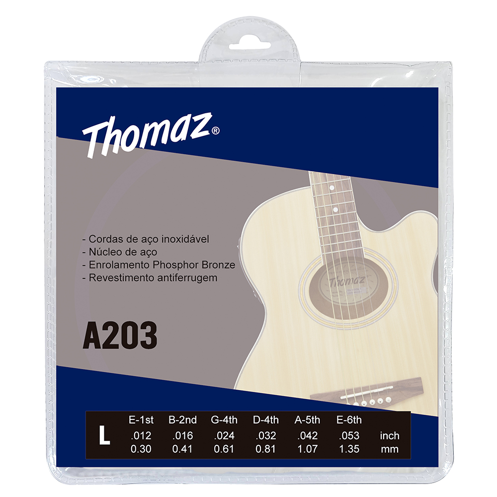 Encordoamento Violão Aço 012 Phosphor Bronze 203l Thomaz