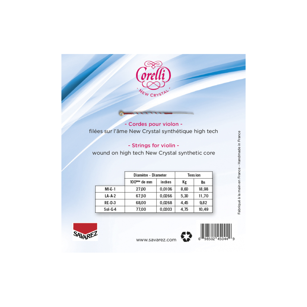 Encordoamento Violino 4/4 Savarez Corelli New Cristal 700MB