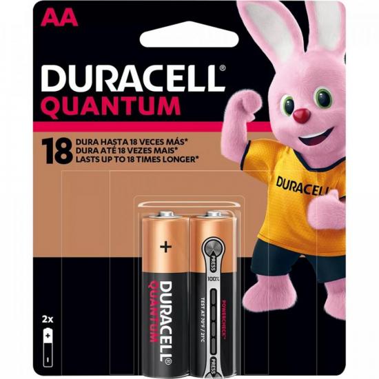 Pilha AA Alcalina QUANTUM DURACELL (cartela com 2 unidades) - CXF / 14