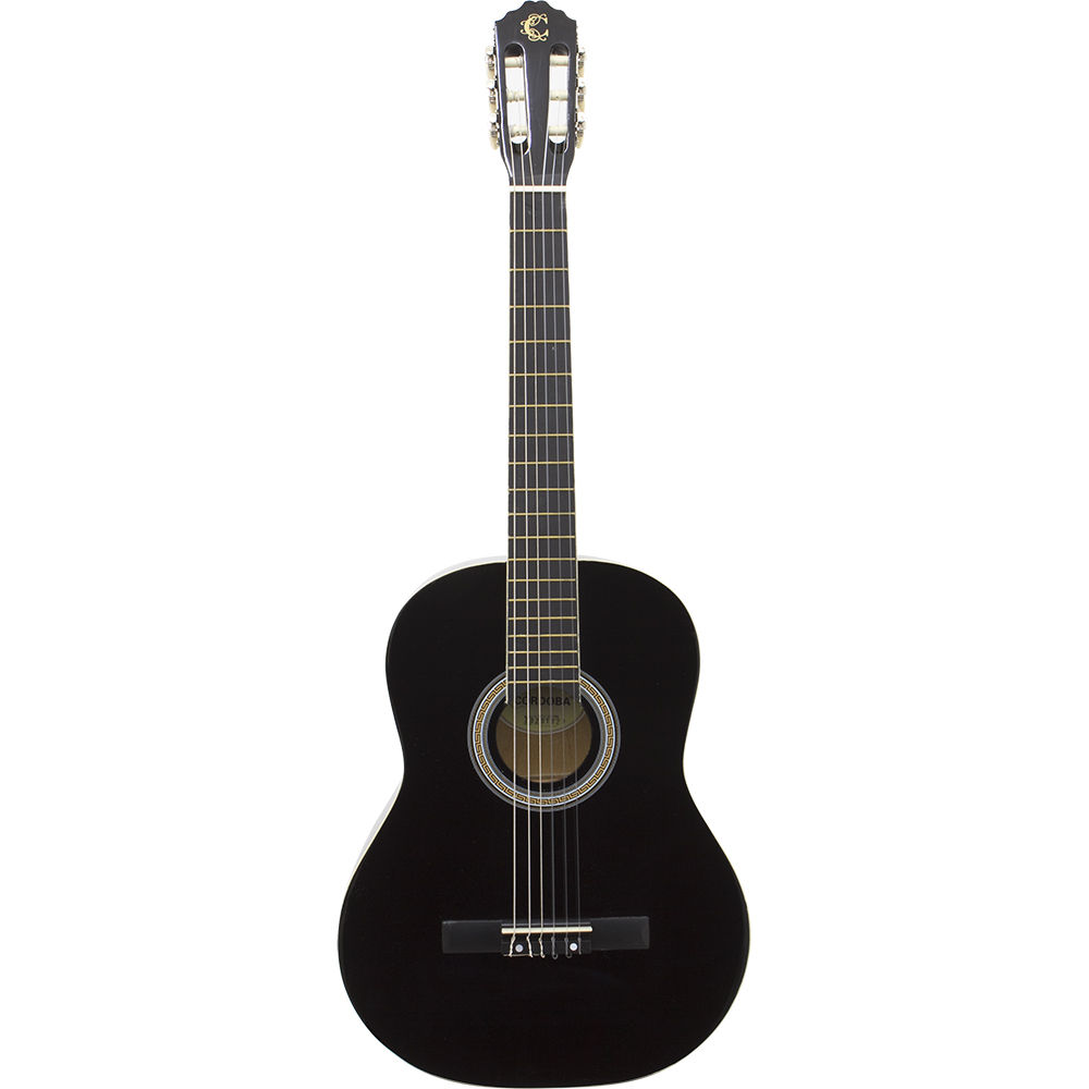 Violão Clássico De Nylon Para Destros Verniz Brilhante Com Tensor Tcg 200 Preto Cordoba