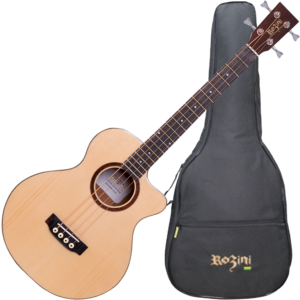 Baixolão Rozini Mini Premium Acústico RBX820 AC.N.LP Natural