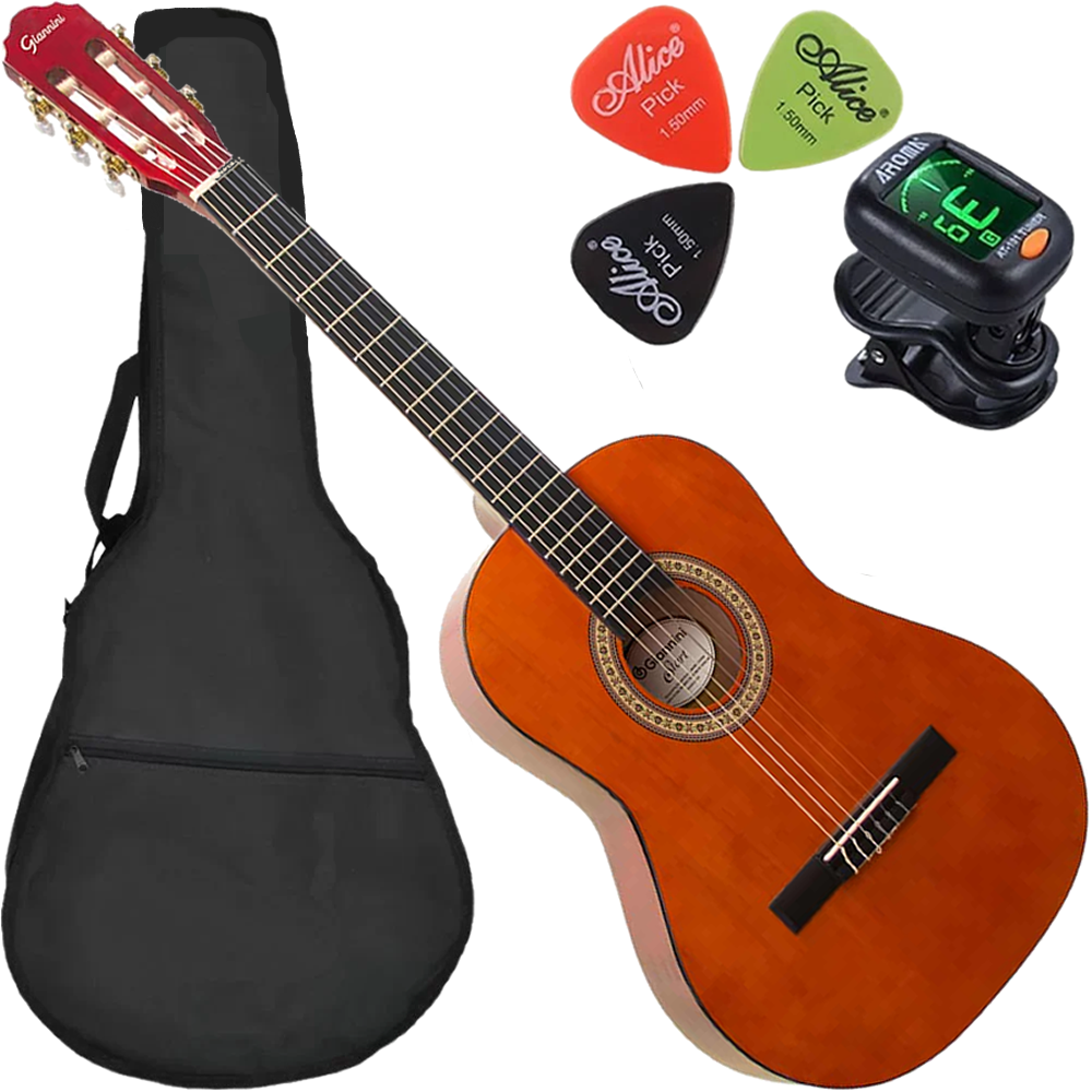 Kit Violão Giannini Start N6 3/4 Natural Acústico Nylon Canhoto