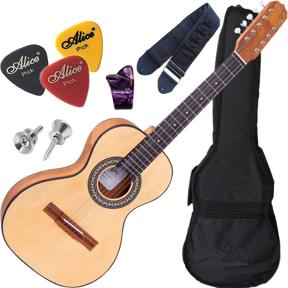 Kit Viola Caipira Cinturada Acústica Rv154 AC.F.I Rozini Natural