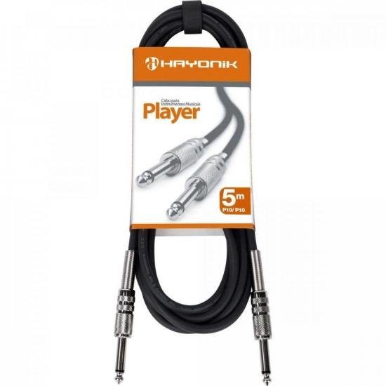 Cabo para Instrumentos Hayonik Player P10 x P10 5m Preto