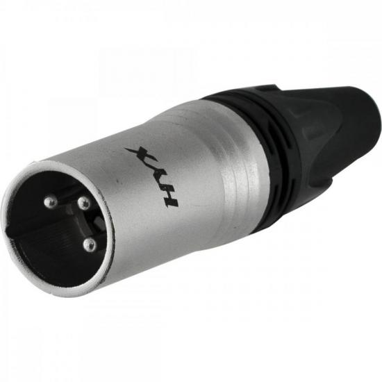Conector XLR Macho 3 Pólos Niquelado HX082M HYX - PCT / 2