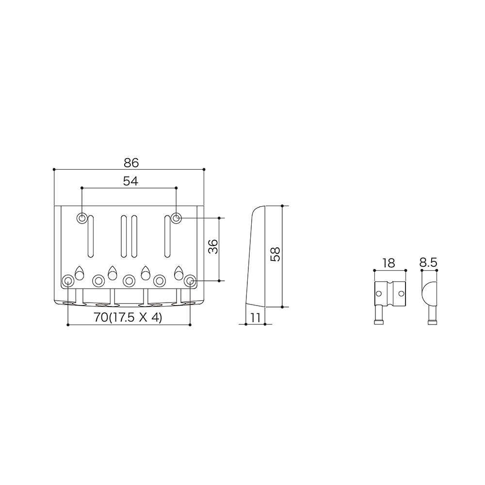 Ponte Para Baixo 4 Cordas Fixa Cromada Gotoh 404SJ-4CS