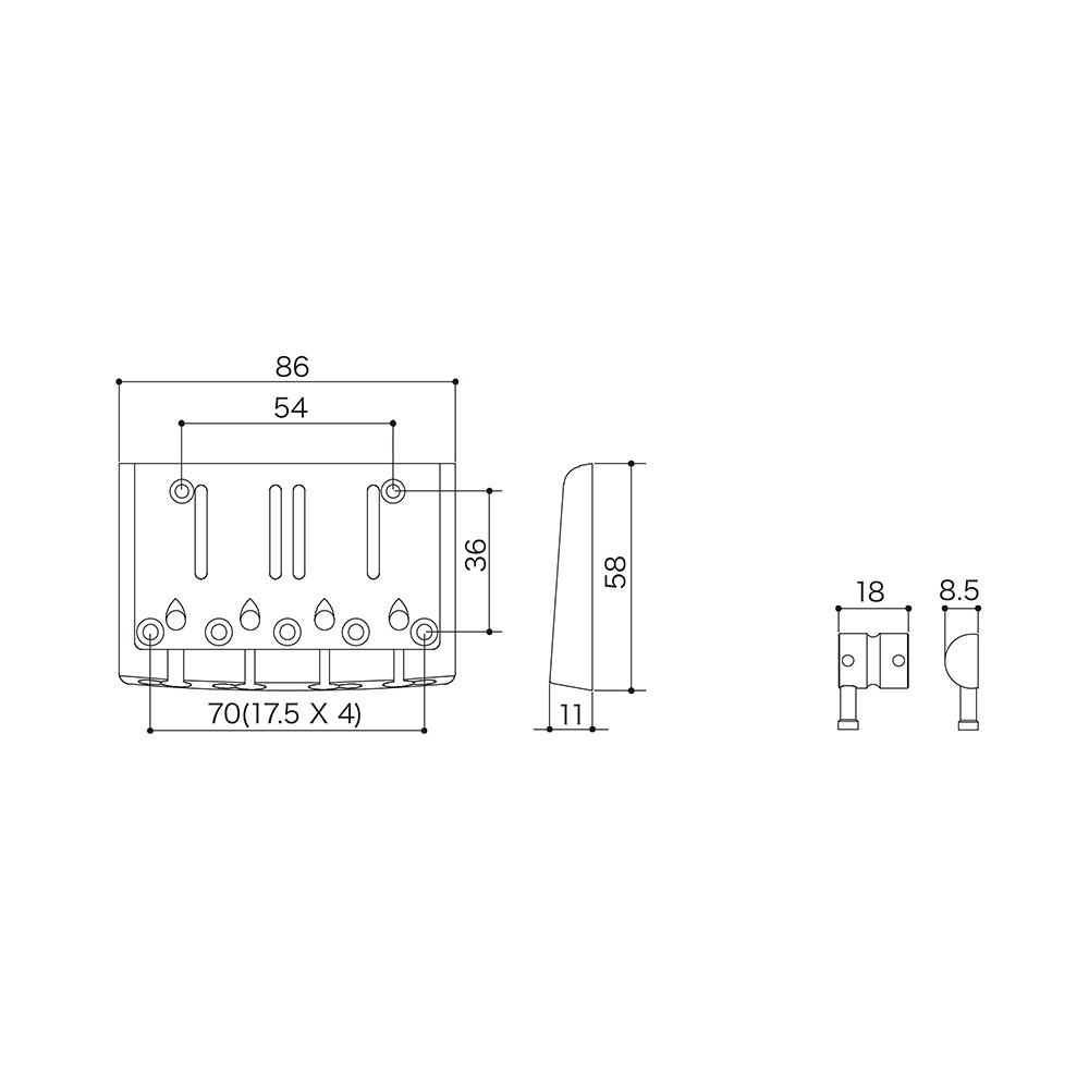 Ponte Para Baixo 4 Cordas Fixa Cromada Gotoh 404SJ-4GS