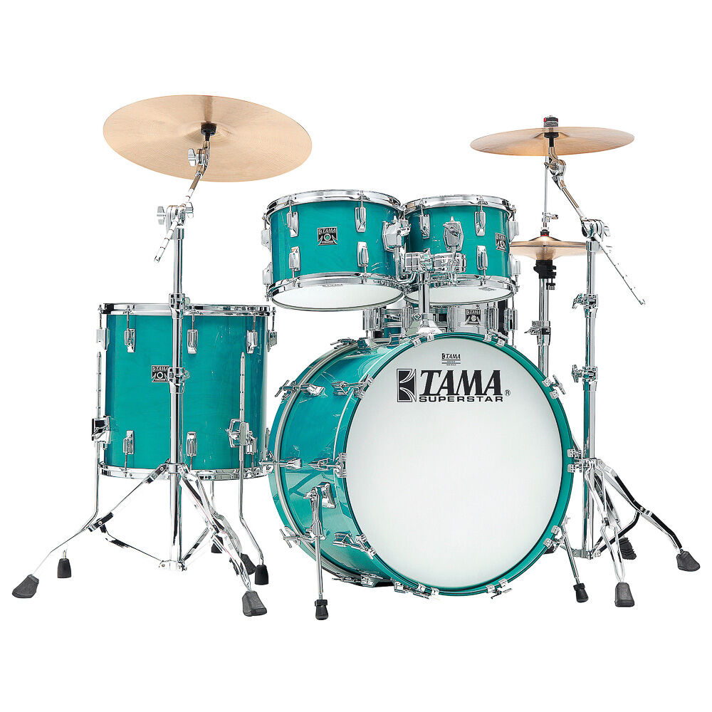 Bateria Shell Pack (4 Tambores) Bumbo 22 (Aqua Marine) Edição Limitada 50 Anos Tama Limited Superstar Reissue 50th Anniversary SU42RS-AQM