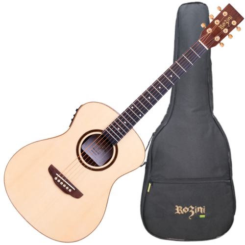 Violão Elétrico Rozini Premium Mini Travel RX120.AT.N.LP