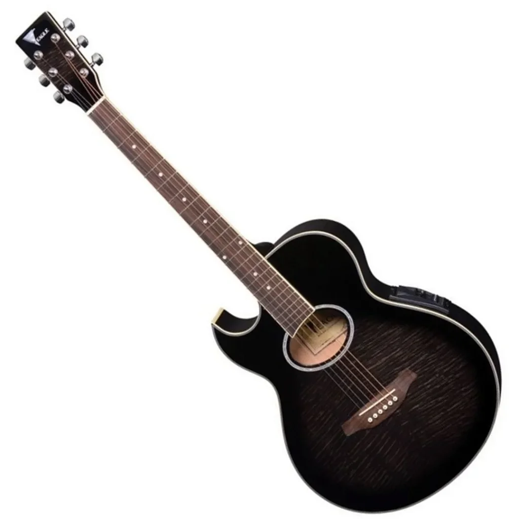 Violão Eletroacústico Eagle GL36 Bkb Canhoto Cutaway Preto