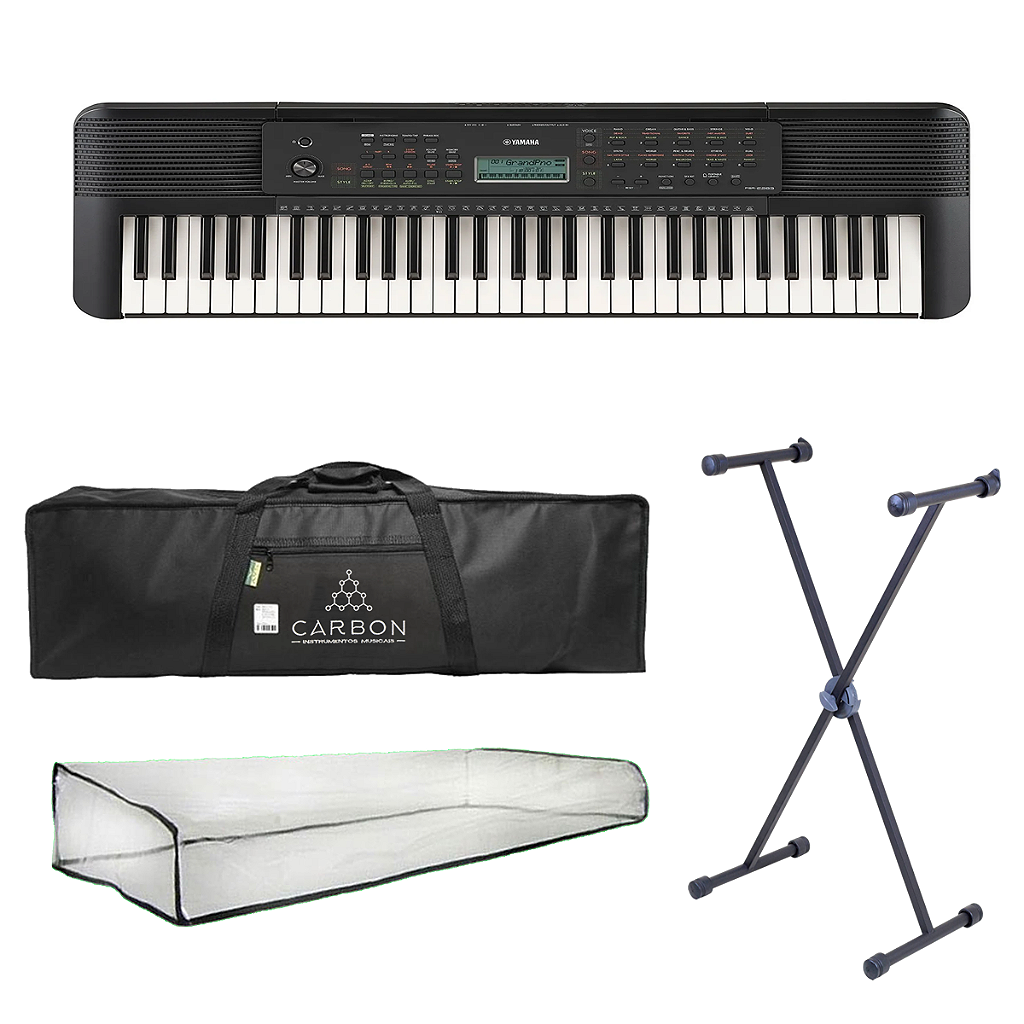 Kit Teclado Yamaha PSR-E283 Portátil Preto TX01
