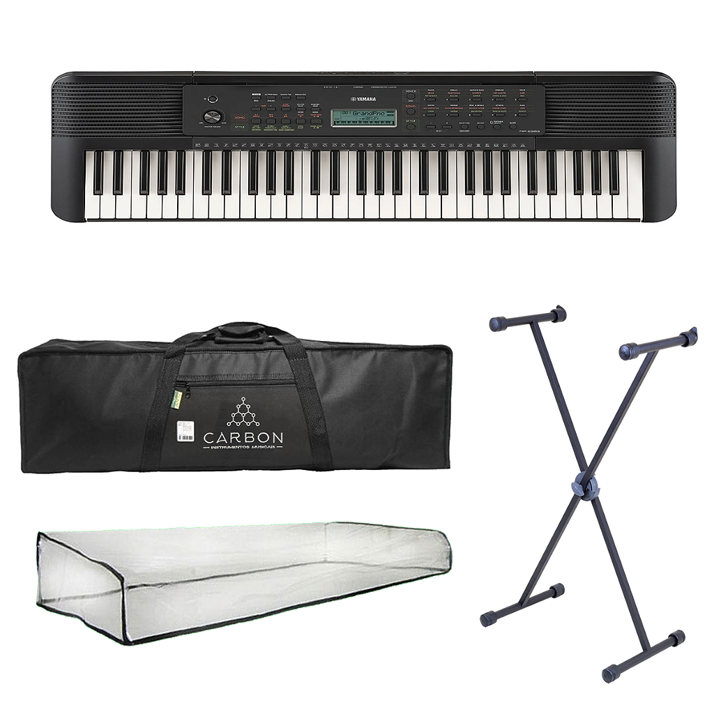 Kit Teclado Yamaha PSR-E283 Portátil Preto TX03