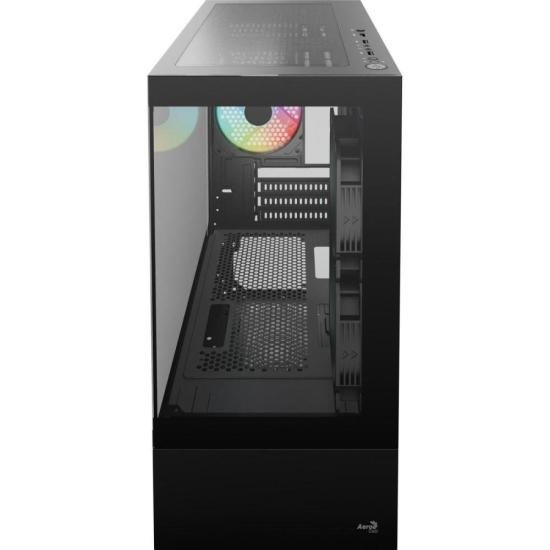 Gabinete Gamer Aerocool Viewport USB-C V1 Preto com Lateral em Vidro Temperado - Performance e Estilo para seu Setup