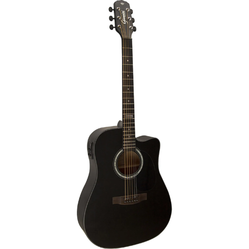 Violão Giannini GF1D CEQ Eletroacústico Aço Satin Black - Qualidade e Som Incrível para Músicos!