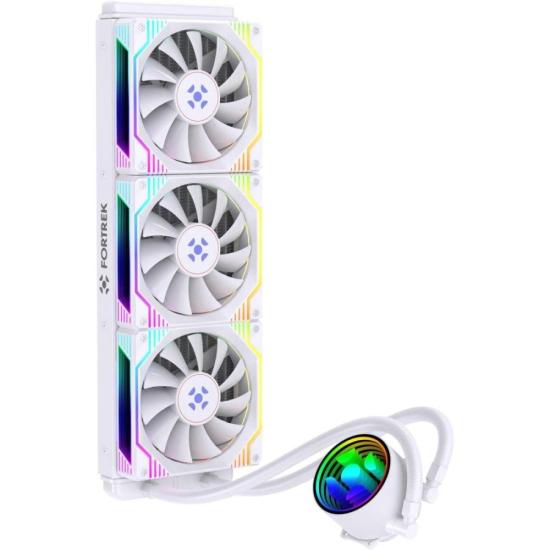 Water Cooler Fortrek Breezy 360mm - Triplo Fan Branco para Alto Desempenho
