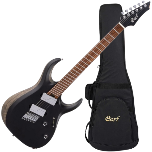 Guitarra Cort X700 BKS Mutility Black Satin com Captadores Fishman Fluence e Bag