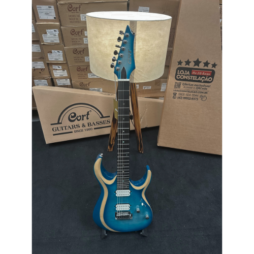 Guitarra Cort X700 PIB Duality II Polar Ice Burst com Captadores Fishman Fluence e Bag