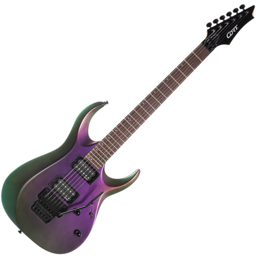 Guitarra Cort X300 FPU Flip Purple com Captadores EMG RetroActive Hot 70 e Ponte Floyd Rose Special