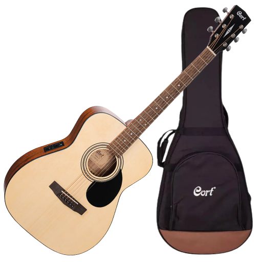 Violão Eletroacústico Cort AF510E OP Concert com Tampo em Spruce Corpo em Mogno Pré CE304T e Bag