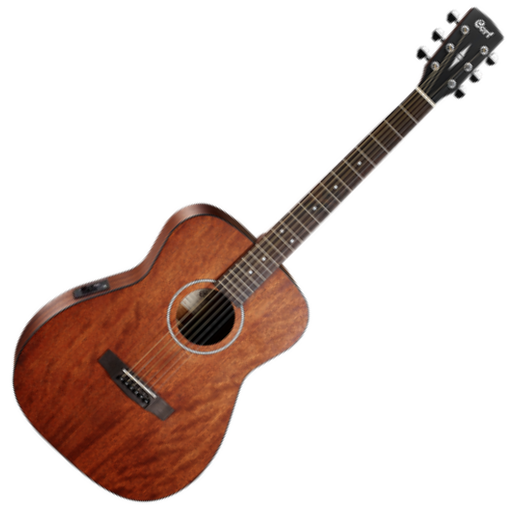 Violão Eletroacústico Cort AF510ME OP Concert com Corpo Inteiramente em Mahogany Pré CE304T e Acabamento Fosco