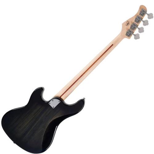 Contrabaixo Cort GB24JJ TBK 4 Cordas Jazz Bass Trans Black com Tampo Flamed Maple