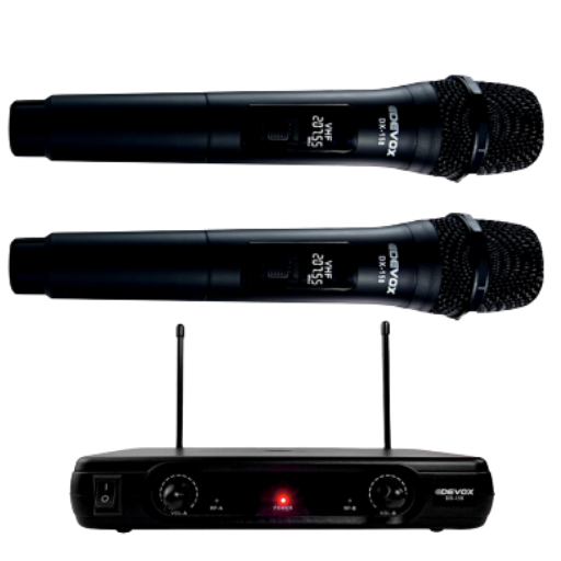 Microfone Sem Fio Duplo VHF DX-158 Devox