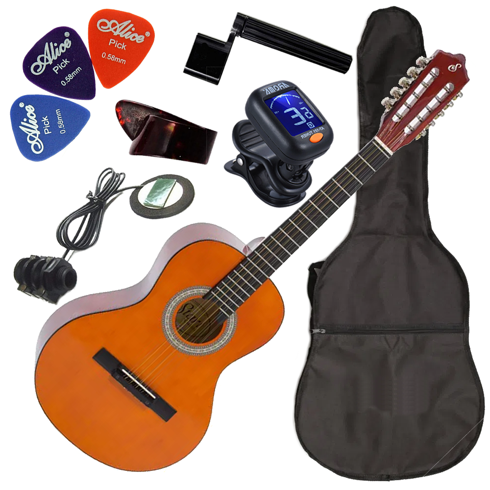 Kit Viola Caipira Elétrica C/ Capa Acessórios Vs14 Natural Giannini